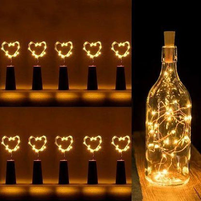 Wine Bottle Lights With Cork LED String Light Copper Wire Fairy Garland Lights Christmas Holiday Party Wedding Decoration - Arfa Mart