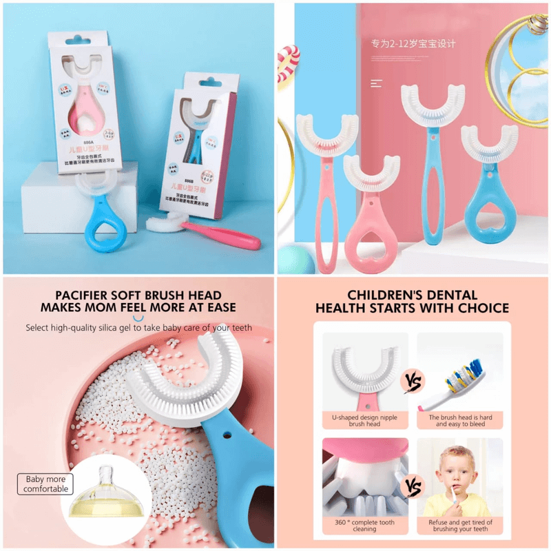 Kids U-Shaped Silicone Toothbrush for Easy and Effective Oral Care