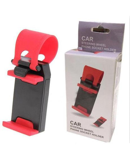 Car Steering Wheel Mobile Holder Universal Fit ABS Silicone Multicolor