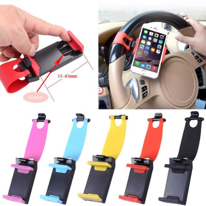 Car Steering Wheel Mobile Holder Universal Fit ABS Silicone Multicolor