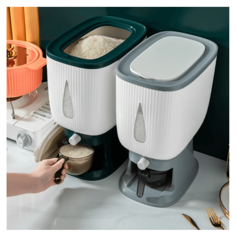 10kg Rice Dispenser and Cereal Storage Box with Automatic Measuring Function