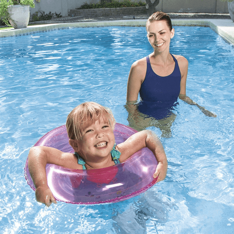 3 Pcs Clear Inflatable Swimming Tubes for Kids Ages 3-6, 51cm Diameter Vinyl