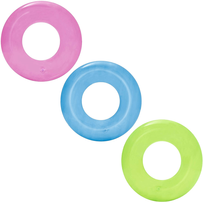 3 Pcs Clear Inflatable Swimming Tubes for Kids Ages 3-6, 51cm Diameter Vinyl
