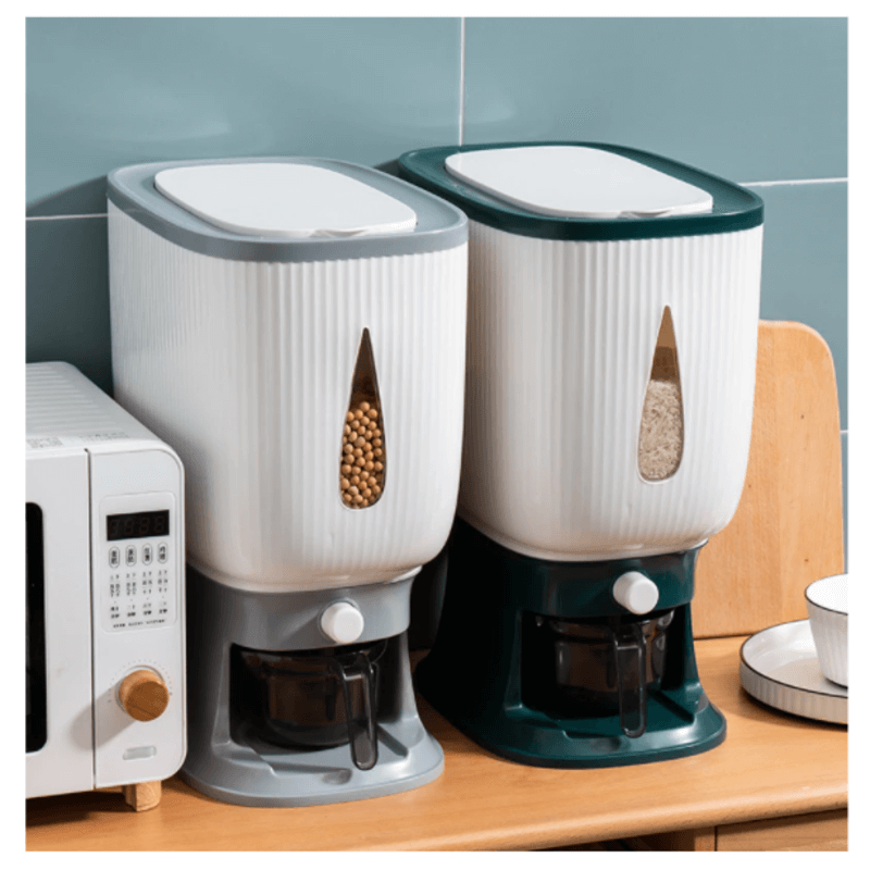 10kg Rice Dispenser and Cereal Storage Box with Automatic Measuring Function