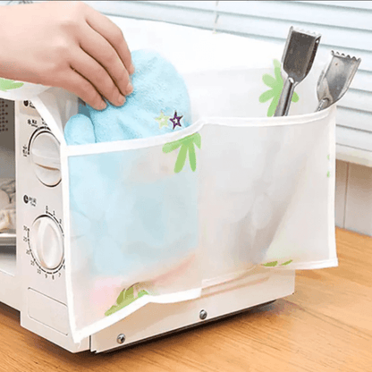 Waterproof Microwave Oven Cover with Pockets for Kitchen Storage