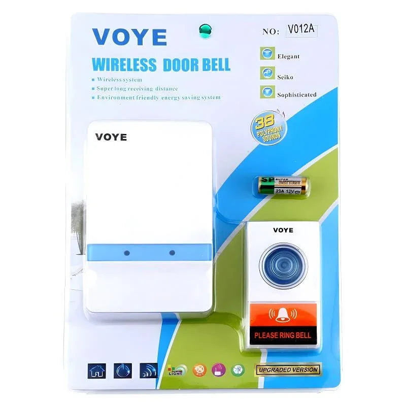 VOYE V012A Home Music Remote Control Wireless Doorbell With 38 Polyphony Sounds - Arfa Mart