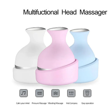 Electric 3D Scalp Massager With 4 Massage Heads And Massage Modes - Arfa Mart
