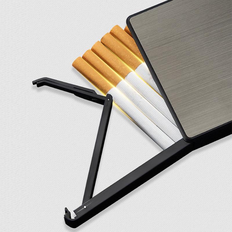 Rechargeable Electronic Lighter and Cigarette Case with USB Charging, Holds 19 Cigarettes