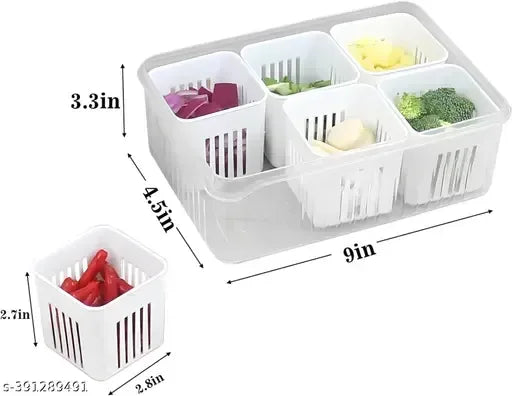 Food Storage Box with Lid and 6 Compartments - Arfa Mart