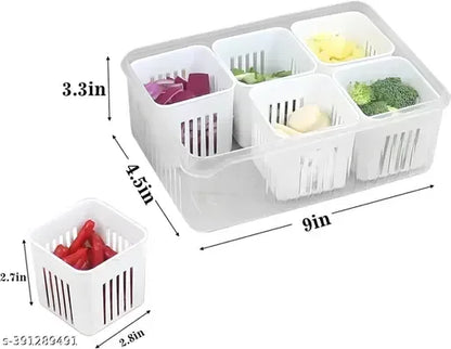 Food Storage Box with Lid and 6 Compartments - Arfa Mart