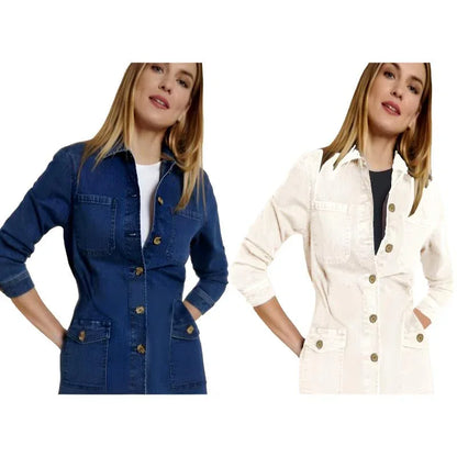 Fashionable Denim Short Coat For Women Classy Winter Wear - Arfa Mart