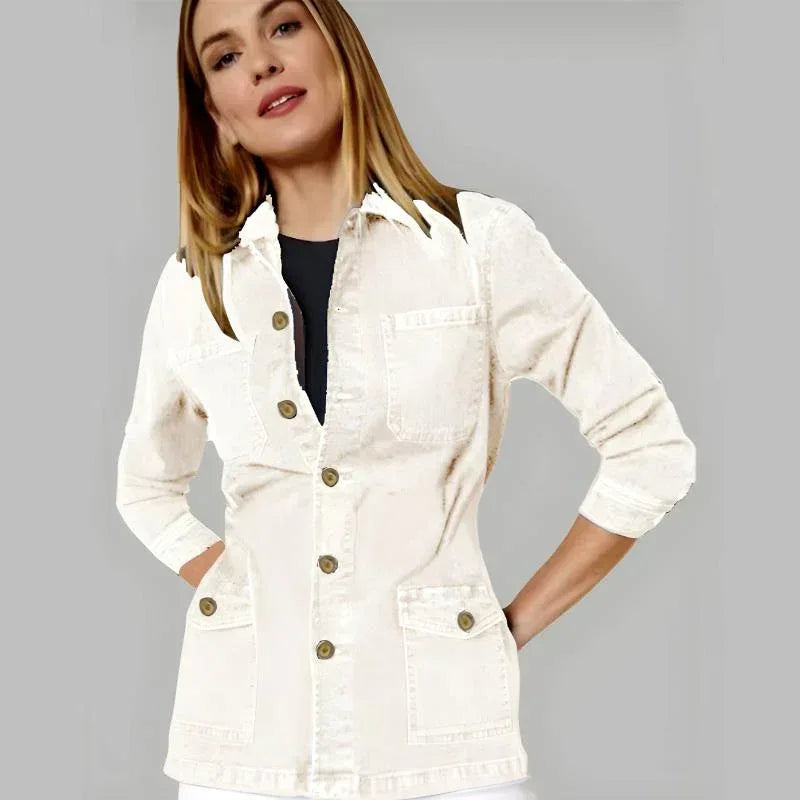 Fashionable Denim Short Coat For Women Classy Winter Wear - Arfa Mart