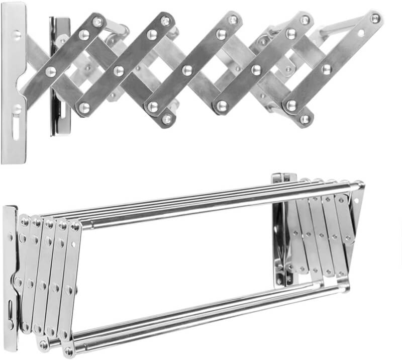 Stainless Steel Space Saver Wall Mounted Towel Rack with Pull-Out Design