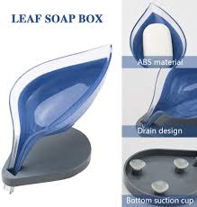 Leaf Shaped Soap Holder with Suction Cup, Drains Water to Keep Soap Dry and Lasting