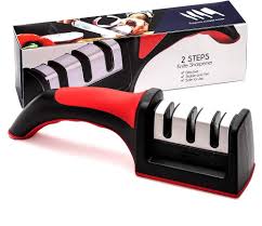 Dual Slot Knife Sharpener with Non-Slip Handle and ABS Material for Quick Sharpening