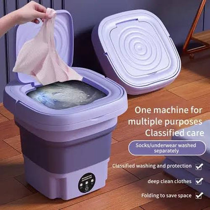 Portable Mini Foldable Washing Machine with Ozone Wash, 0.8kg Capacity, USB Charging