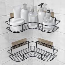 Self-Adhesive Iron Wall Corner Shelf for Bathroom and Kitchen Storage, Waterproof and Rustproof