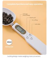 Digital Measuring Spoons with 0.1g Accuracy, Removable Head, Unit Switch, Lock Function