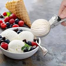 Stainless Steel Ice Cream Scoop with Nonstick Trigger, Dishwasher Safe for Ice Cream and Frozen Treats