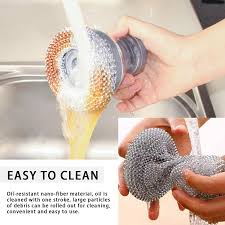 Kitchen Soap Dispensing Palm Brush with Scrubber and Soap Dispenser for Easy Cleaning