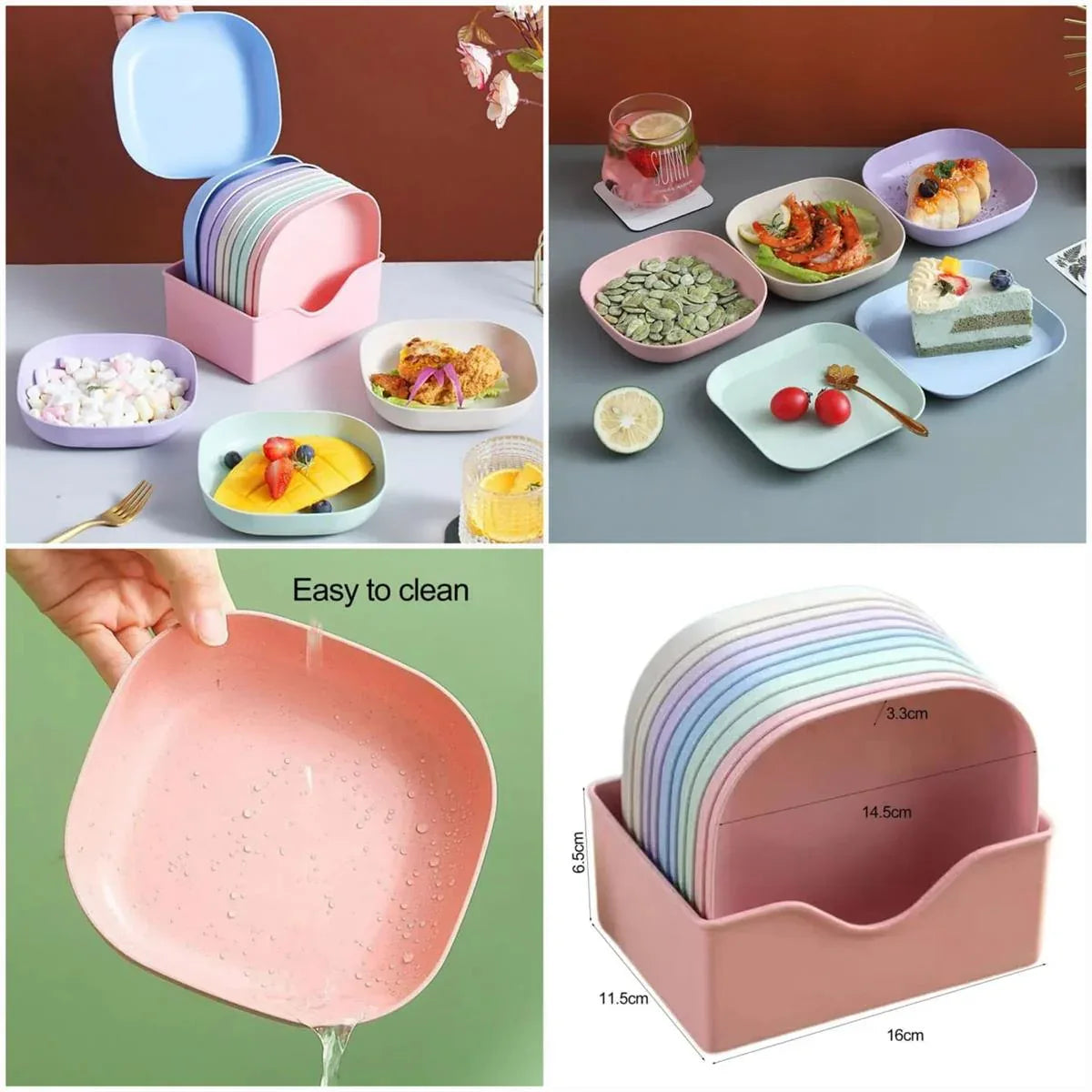 10 Piece Plates Set with Holder - Arfa Mart