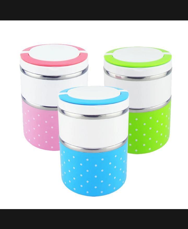 2 layers thermal food container stainless steel lunch box