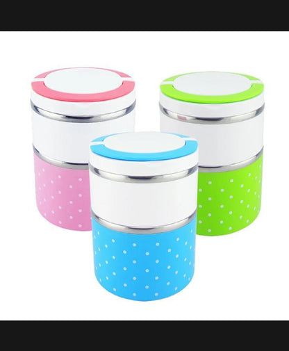 2 layers thermal food container stainless steel lunch box