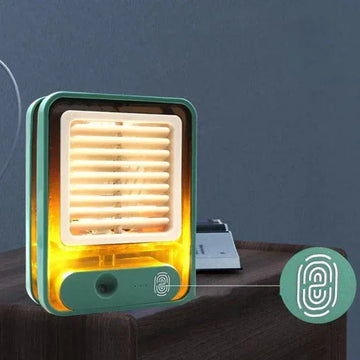 Rechargeable Battery Operated Mini Usb Fan With Mist Water Spray Mini Cooler With Led Night Light Mini Ac Personal Air Cooler Desk Fan For Office Kitchen Home - Arfa Mart