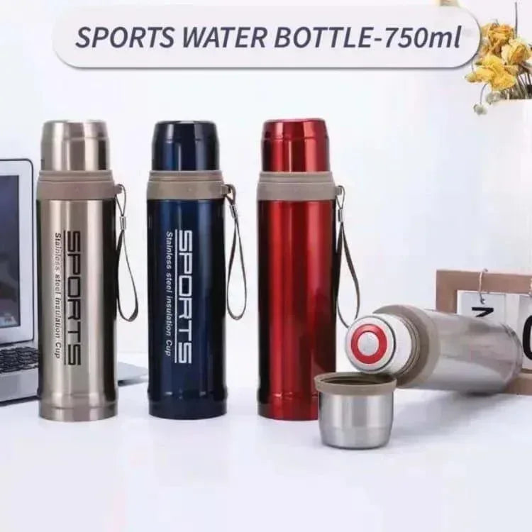 Stainless Steel Sports Bottle 750ml - Arfa Mart