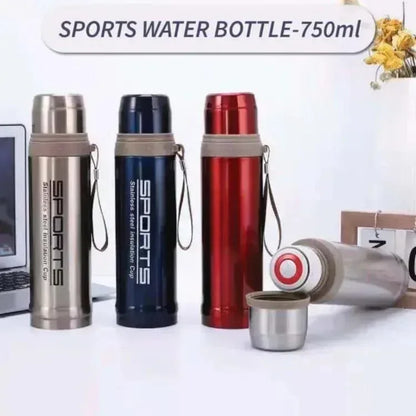 Stainless Steel Sports Bottle 750ml - Arfa Mart