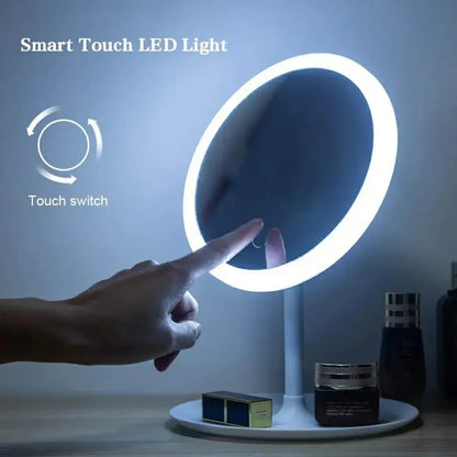 Makeup Mirror With Light White LED Daylight Vanity Mirror Detachable/Storage Base 3 Modes Mirror With Light Gift USB Cable - Arfa Mart
