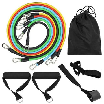 11 PCS Resistance Bands Set Fitness Puller Yoga Training Rope Strength Resistance Belt Sport Home Gym Workout Elastic Pull Rope - Arfa Mart