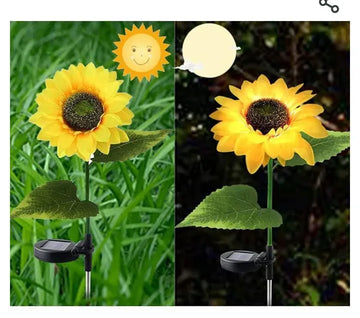 1pcs sunflower solar light waterproof led solar powered sunflower lights led outdoor garden patio lawn decoration - Arfa Mart