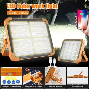 USB Rechargeable LED Solar Flood light 1000W with magnet strong light - Arfa Mart