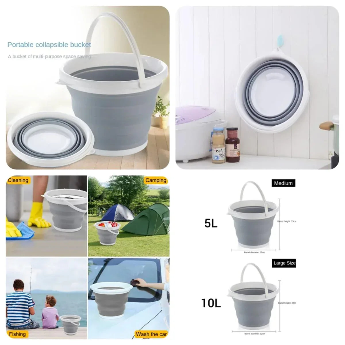 Silicone Folding Bucket - Arfa Mart