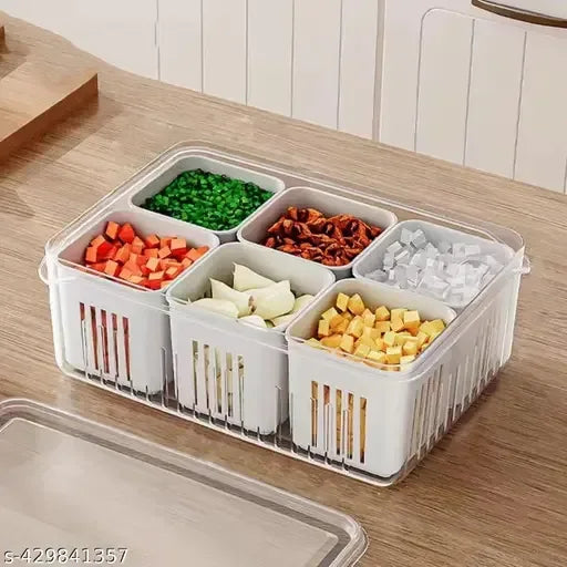 Food Storage Box with Lid and 6 Compartments - Arfa Mart