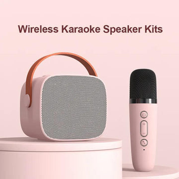 Mini Mic Subwoofer Portable Karaoke Machine Adults kids Bluetooth Speaker System with 1 Wireless Microphones Music Player - Arfa Mart