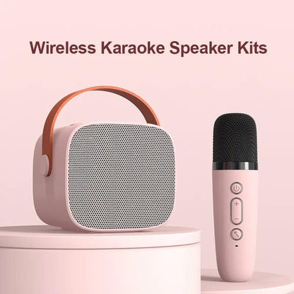 Mini Mic Subwoofer Portable Karaoke Machine Adults kids Bluetooth Speaker System with 1 Wireless Microphones Music Player