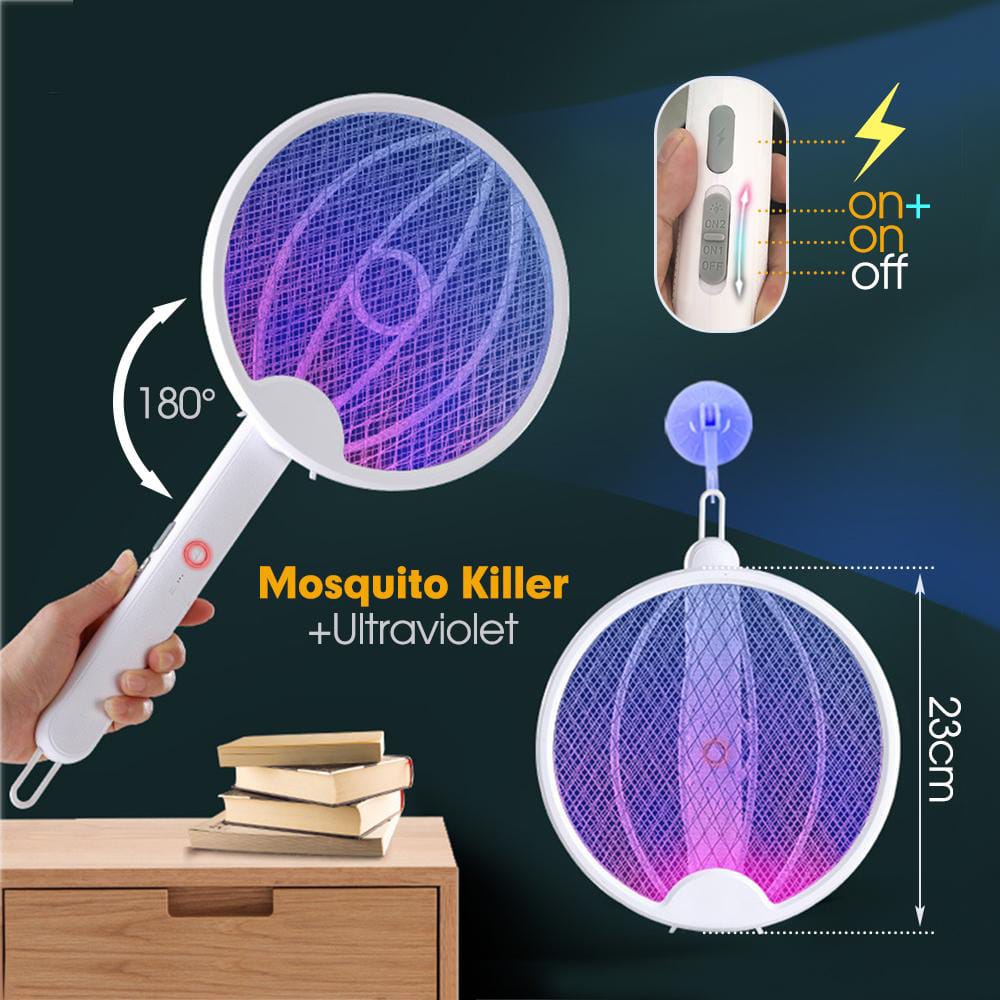Foldable Electric Mosquito Killer USB  Rechargeable Fly Trap Mosquito Swatter Racket Insect Killer