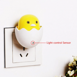 Egg Lamp Night Chick with Light Sensor, Gentle Night Light for Kids Bedroom