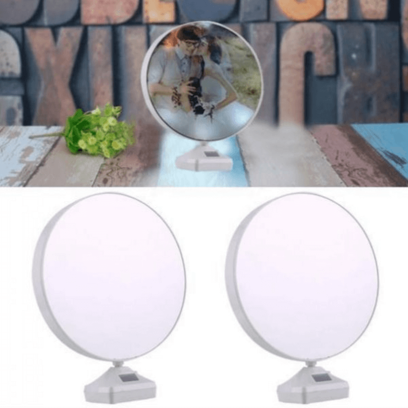 LED Magic Mirror Photo Frame 3-in-1 Desk Lamp, Mirror, and Photo Display with USB Light
