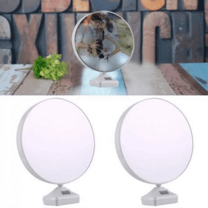 LED Magic Mirror Photo Frame 3-in-1 Desk Lamp, Mirror, and Photo Display with USB Light