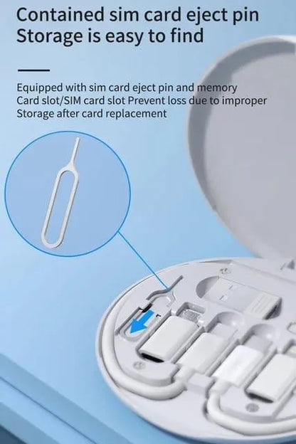 Multifunctional data cable storage box Adopter for lightning USB-C and Micro-USB device universal data transfer cable