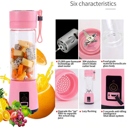 QLLIPIN QL-602 Portable Rechargeable Juice Blender with USB Charging and Safety Features