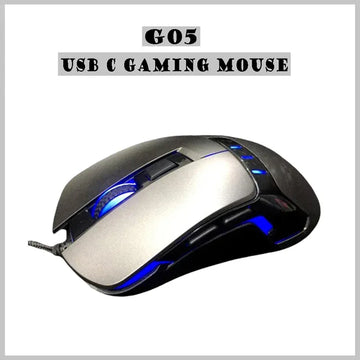 GO5 Extreme Performance Type-C Optical Gaming Mouse with Adjustable DPI, Lighting Effects For Pro Gamers - Arfa Mart