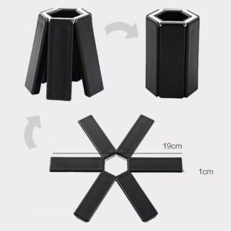 Heat Resistant Foldable Silicone Mat with Anti-Slip Honeycomb Texture, Up to 230C