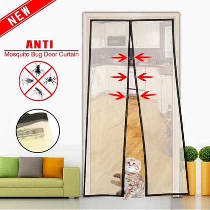 Magic mesh hands-free screen door