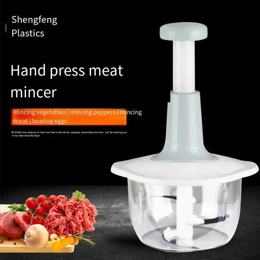 1.5 Liter Kitchen Handy Push Chopper Vegetable Chopper with Lock and Beater