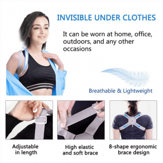 Posture Corrector with Intelligent Sensor and Vibration Reminder for Neck and Back Pain Relief