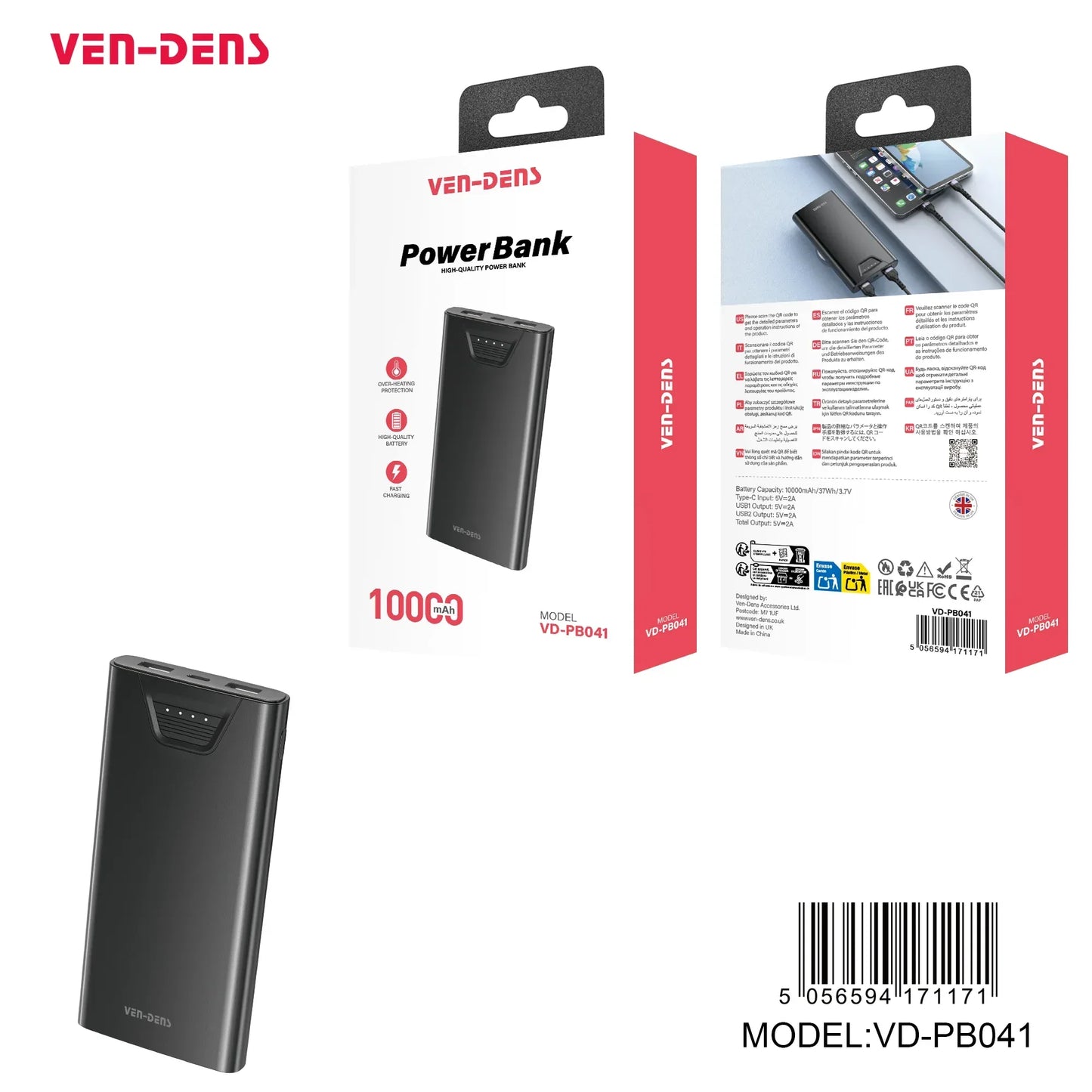 Ven-Dens Power Bank 10000 mAh - Arfa Mart